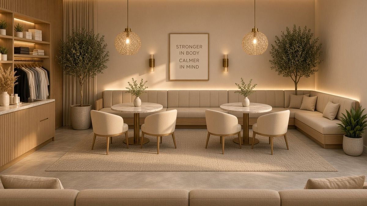 The Summer Reform lobby lounge, looking toward the banquette