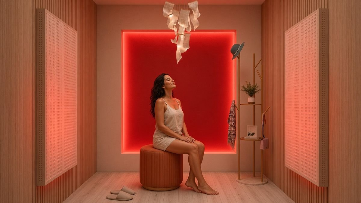 A member in a private red light room at Summer Reform, Henderson